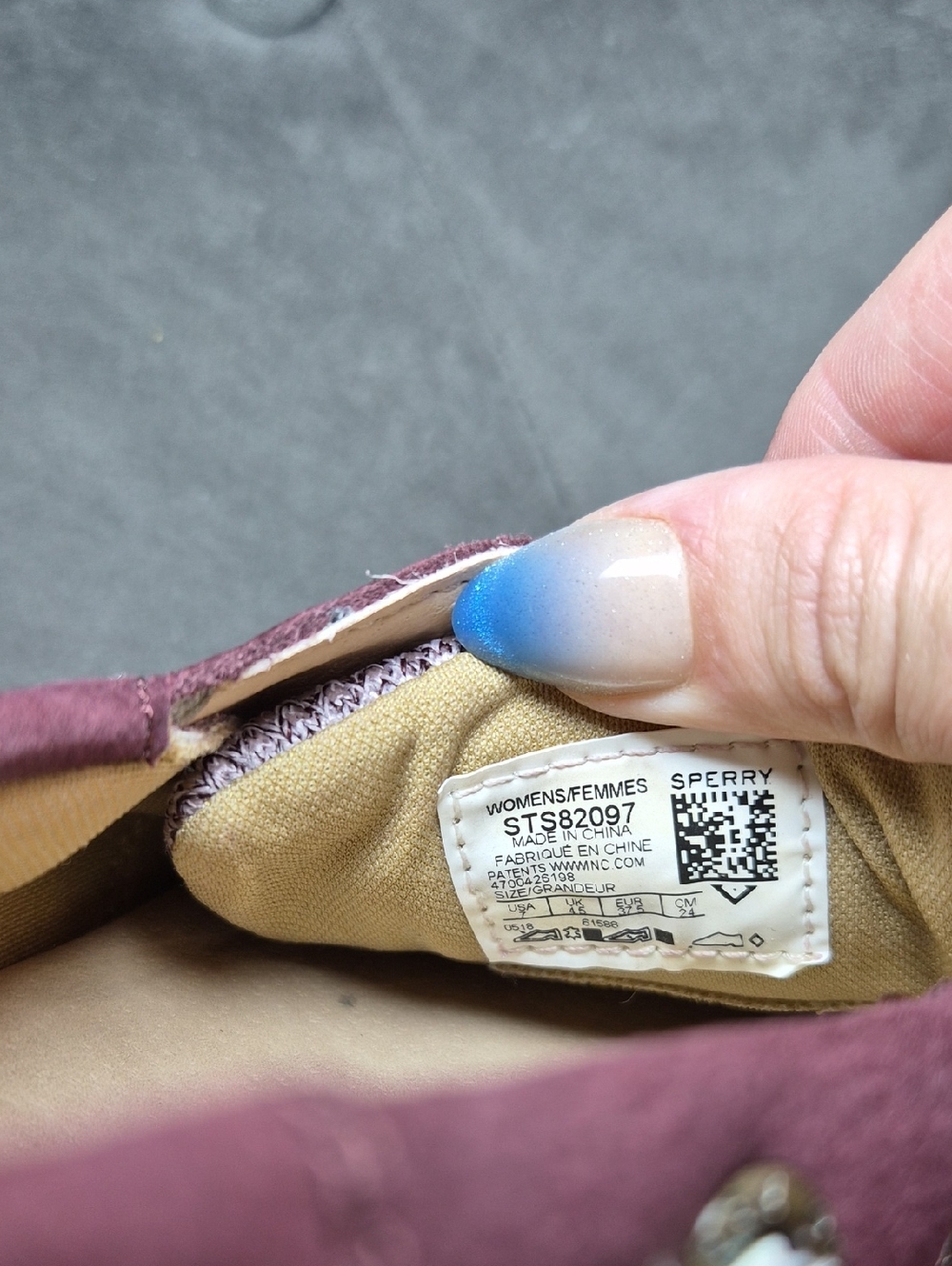 Sperry Burgundy Leather Boat Shoes with Cream Accent - Picture 3 of 8